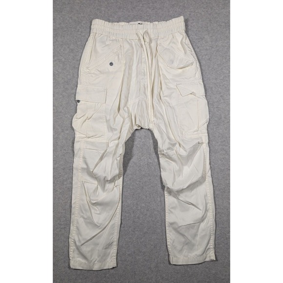 NLST S/S16 Unisex Pants Small Drop Crotch Harem Cargo Crop Satin Luxury Designer